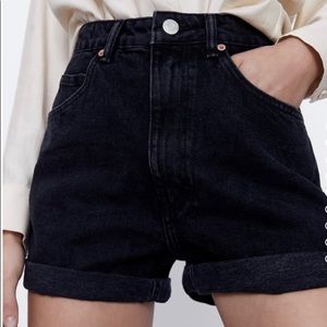 Zara black moms shorts
